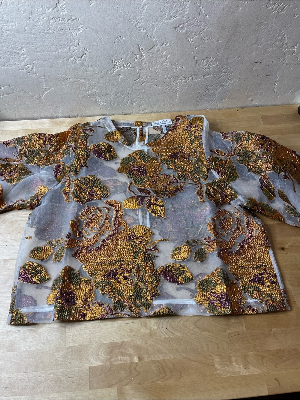 Wingate TABBY TOP -071 Bronze Size 1=M Bell Sleeve Blouse - Picture 7 of 16
